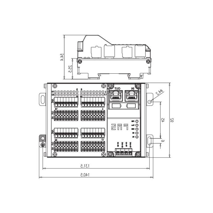 EtherCAT protocol, 32DI/DO adaptive configuration, NPN, terminal type, RJ45 network port, IP20 remote module, 009E52